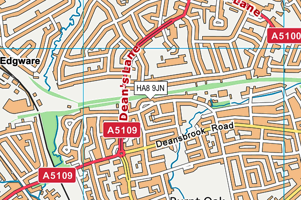 HA8 9JN map - OS VectorMap District (Ordnance Survey)