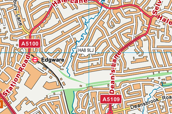 HA8 9LJ map - OS VectorMap District (Ordnance Survey) HA8 9LJ map - OS VectorMap District (Ordnance Survey)