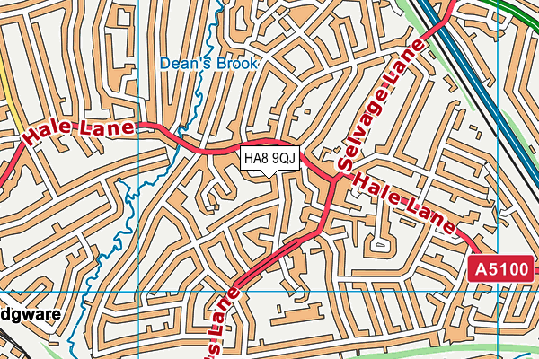 HA8 9QJ map - OS VectorMap District (Ordnance Survey)