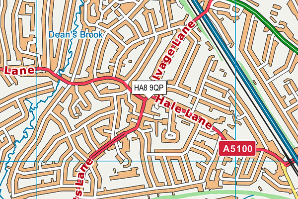 HA8 9QP map - OS VectorMap District (Ordnance Survey)