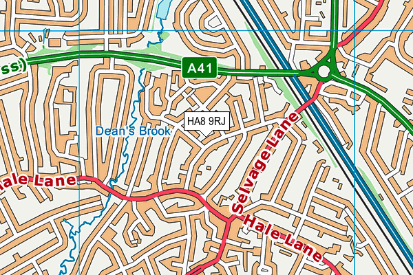 HA8 9RJ map - OS VectorMap District (Ordnance Survey) HA8 9RJ map - OS VectorMap District (Ordnance Survey)