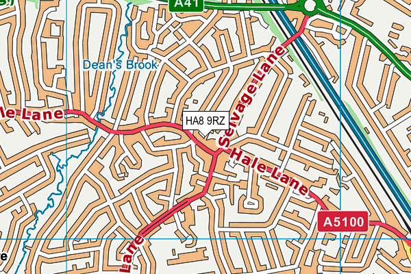 HA8 9RZ map - OS VectorMap District (Ordnance Survey) HA8 9RZ map - OS VectorMap District (Ordnance Survey)