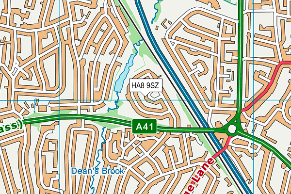 HA8 9SZ map - OS VectorMap District (Ordnance Survey)