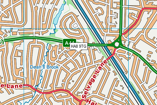 HA8 9TG map - OS VectorMap District (Ordnance Survey)