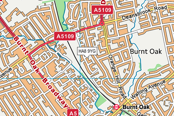 HA8 9YG map - OS VectorMap District (Ordnance Survey) HA8 9YG map - OS VectorMap District (Ordnance Survey)