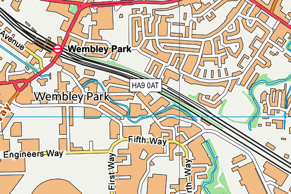 HA9 0AT map - OS VectorMap District (Ordnance Survey)