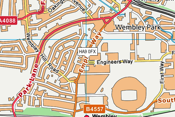 HA9 0FX map - OS VectorMap District (Ordnance Survey)