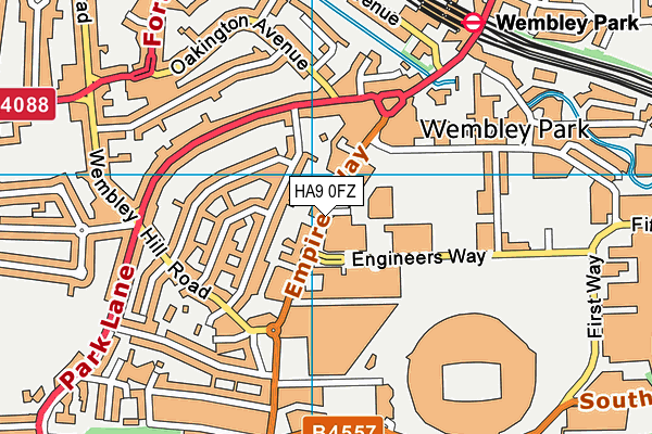HA9 0FZ map - OS VectorMap District (Ordnance Survey) HA9 0FZ map - OS VectorMap District (Ordnance Survey)