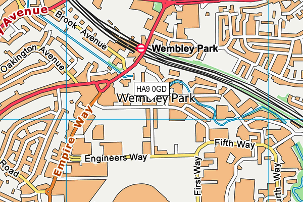 HA9 0GD map - OS VectorMap District (Ordnance Survey)