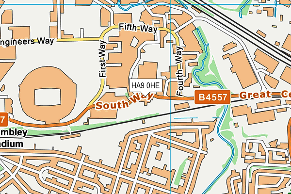 HA9 0HE map - OS VectorMap District (Ordnance Survey) HA9 0HE map - OS VectorMap District (Ordnance Survey)