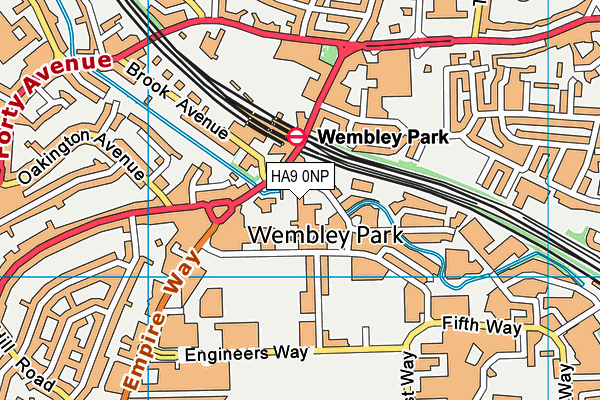 HA9 0NP map - OS VectorMap District (Ordnance Survey)