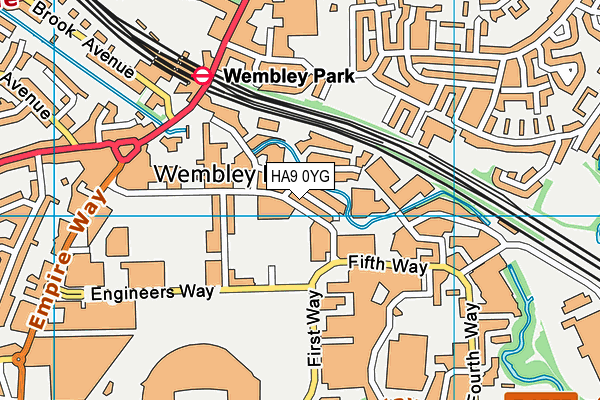 HA9 0YG map - OS VectorMap District (Ordnance Survey)