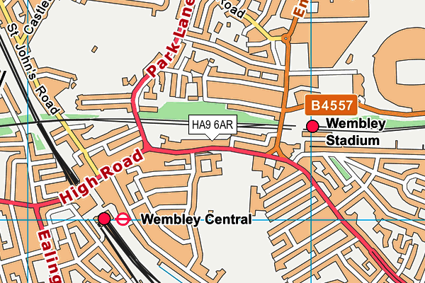 HA9 6AR map - OS VectorMap District (Ordnance Survey)