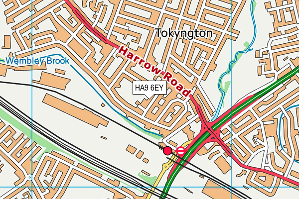 HA9 6EY map - OS VectorMap District (Ordnance Survey)