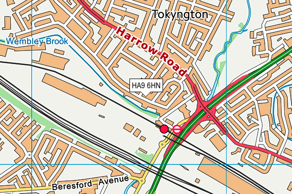 HA9 6HN map - OS VectorMap District (Ordnance Survey)