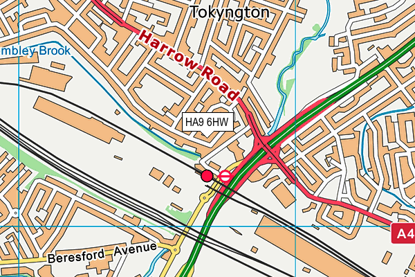 HA9 6HW map - OS VectorMap District (Ordnance Survey)