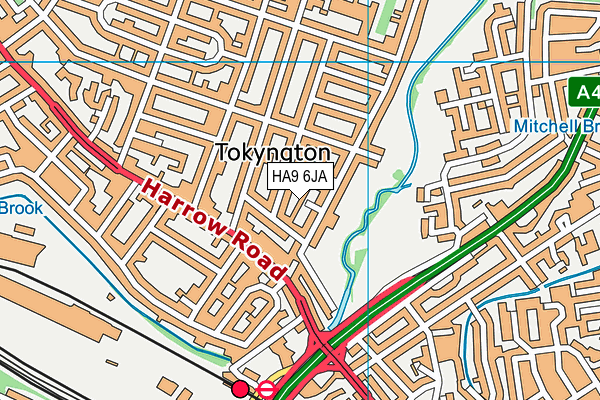 HA9 6JA map - OS VectorMap District (Ordnance Survey) HA9 6JA map - OS VectorMap District (Ordnance Survey)