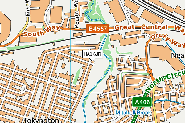 HA9 6JR map - OS VectorMap District (Ordnance Survey)