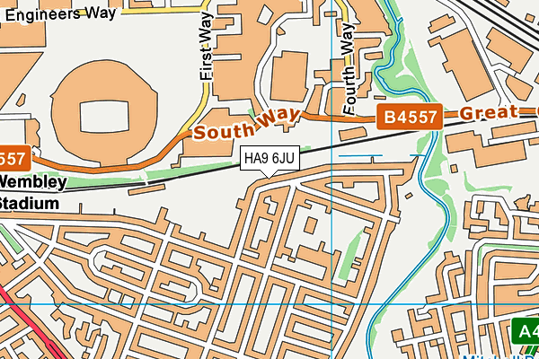 HA9 6JU map - OS VectorMap District (Ordnance Survey)