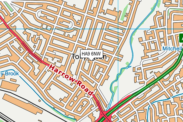 HA9 6NW map - OS VectorMap District (Ordnance Survey)