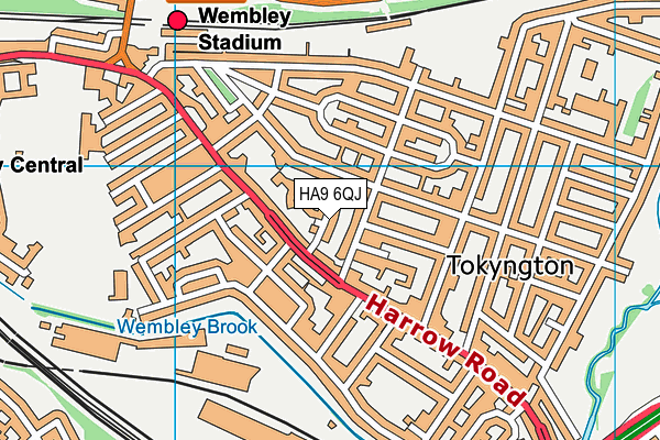 HA9 6QJ map - OS VectorMap District (Ordnance Survey) HA9 6QJ map - OS VectorMap District (Ordnance Survey)