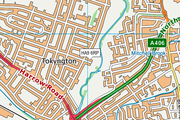 HA9 6RP map - OS VectorMap District (Ordnance Survey)