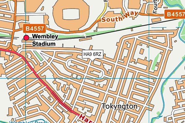 HA9 6RZ map - OS VectorMap District (Ordnance Survey)