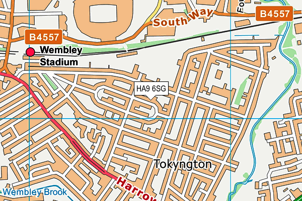 HA9 6SG map - OS VectorMap District (Ordnance Survey)
