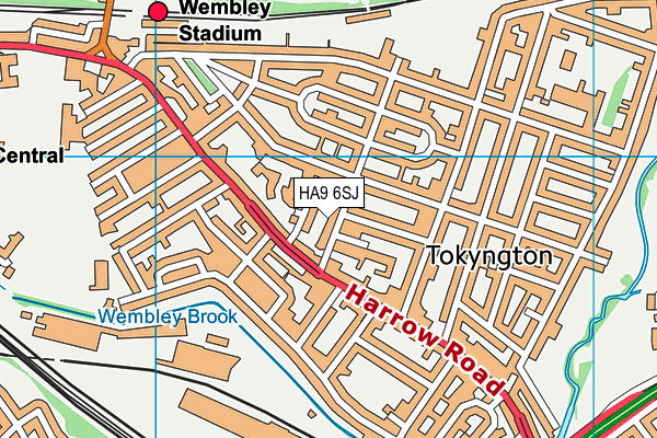 HA9 6SJ map - OS VectorMap District (Ordnance Survey)