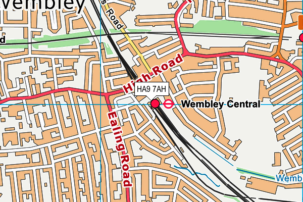 HA9 7AH map - OS VectorMap District (Ordnance Survey)