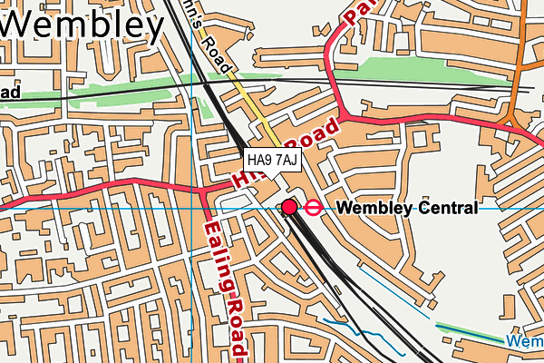 HA9 7AJ map - OS VectorMap District (Ordnance Survey) HA9 7AJ map - OS VectorMap District (Ordnance Survey)