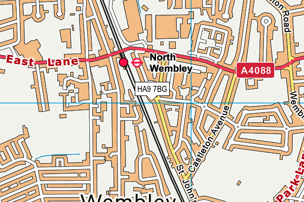 HA9 7BG map - OS VectorMap District (Ordnance Survey) HA9 7BG map - OS VectorMap District (Ordnance Survey)