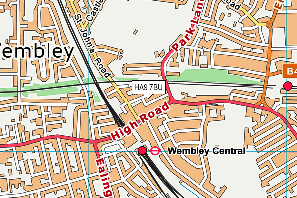 HA9 7BU map - OS VectorMap District (Ordnance Survey) HA9 7BU map - OS VectorMap District (Ordnance Survey)