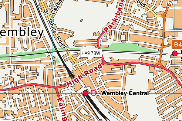 HA9 7BW map - OS VectorMap District (Ordnance Survey) HA9 7BW map - OS VectorMap District (Ordnance Survey)