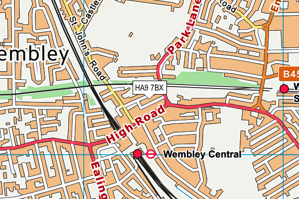 HA9 7BX map - OS VectorMap District (Ordnance Survey)