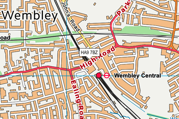 HA9 7BZ map - OS VectorMap District (Ordnance Survey) HA9 7BZ map - OS VectorMap District (Ordnance Survey)