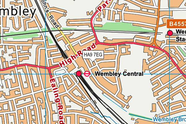 HA9 7EG map - OS VectorMap District (Ordnance Survey)