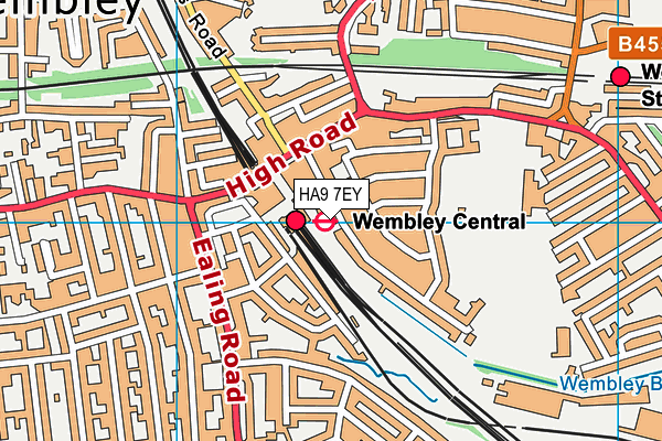 HA9 7EY map - OS VectorMap District (Ordnance Survey)