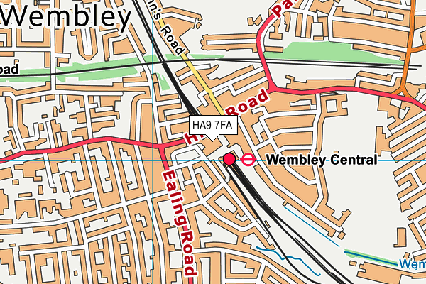 HA9 7FA map - OS VectorMap District (Ordnance Survey) HA9 7FA map - OS VectorMap District (Ordnance Survey)