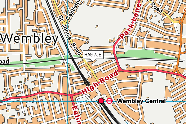 HA9 7JE map - OS VectorMap District (Ordnance Survey) HA9 7JE map - OS VectorMap District (Ordnance Survey)
