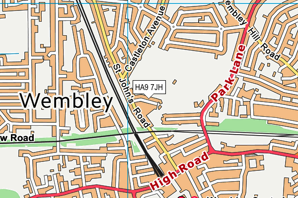 HA9 7JH map - OS VectorMap District (Ordnance Survey) HA9 7JH map - OS VectorMap District (Ordnance Survey)