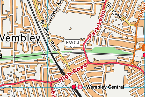 HA9 7JJ map - OS VectorMap District (Ordnance Survey)