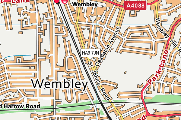 HA9 7JN map - OS VectorMap District (Ordnance Survey) HA9 7JN map - OS VectorMap District (Ordnance Survey)