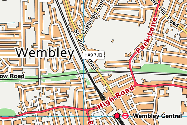 HA9 7JQ map - OS VectorMap District (Ordnance Survey) HA9 7JQ map - OS VectorMap District (Ordnance Survey)