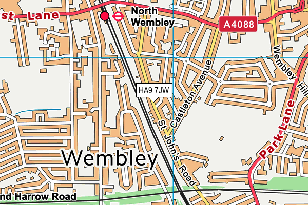 HA9 7JW map - OS VectorMap District (Ordnance Survey) HA9 7JW map - OS VectorMap District (Ordnance Survey)