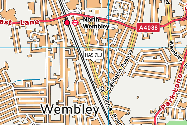 HA9 7LJ map - OS VectorMap District (Ordnance Survey) HA9 7LJ map - OS VectorMap District (Ordnance Survey)