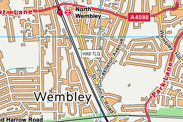 HA9 7LQ map - OS VectorMap District (Ordnance Survey) HA9 7LQ map - OS VectorMap District (Ordnance Survey)