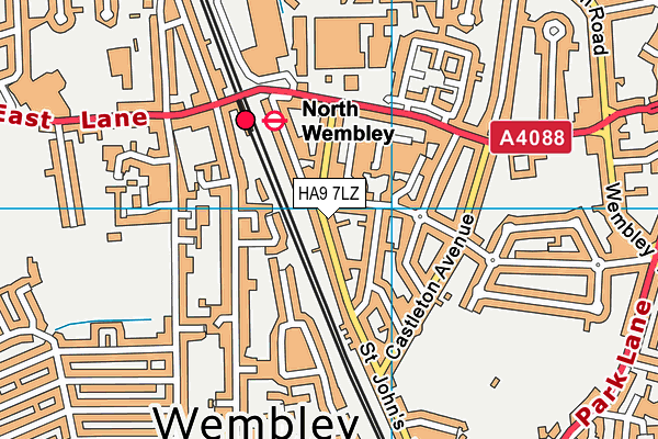 HA9 7LZ map - OS VectorMap District (Ordnance Survey) HA9 7LZ map - OS VectorMap District (Ordnance Survey)