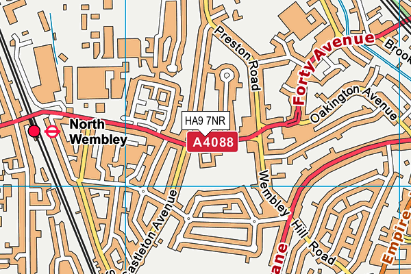 HA9 7NR map - OS VectorMap District (Ordnance Survey)