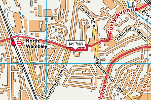HA9 7NW map - OS VectorMap District (Ordnance Survey) HA9 7NW map - OS VectorMap District (Ordnance Survey)